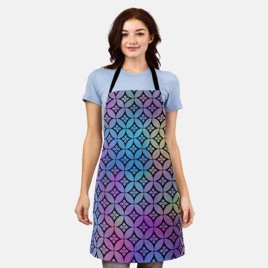 Elegantes Muster Abstrakter Blumenkreise Schürze (Getragen)