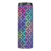 Elegantes Muster Abstrakter Blumenkreise Thermosbecher (Rückseite)