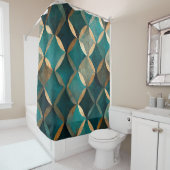 Elegantes Muster aquamariner Luxus Duschvorhang (Beispiel)