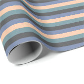 Elegantes Muster aus Blauen Farben, Pfirsich und g Geschenkpapier (Rolleneckpunkt)