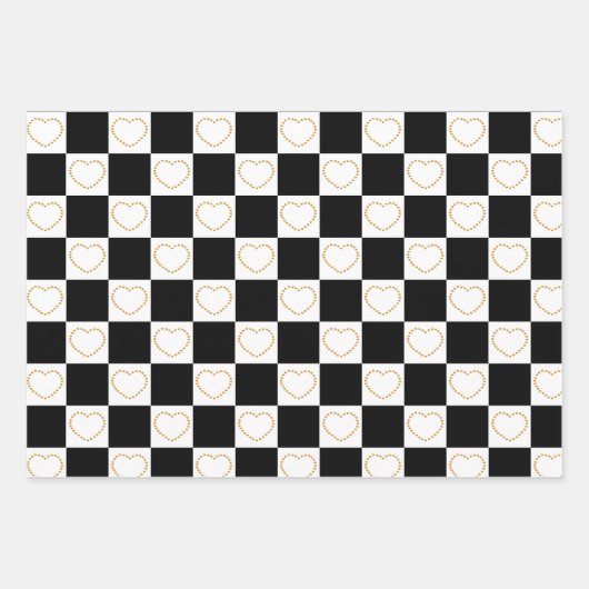 Elegantes Muster aus Gold, Schwarz und Weiß Geschenkpapier Set (Vorderseite 3)