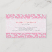 Elegantes Muster aus rosa und weiß geblümten Damas Visitenkarte (Rückseite)