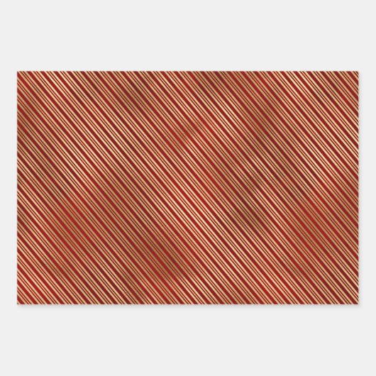 Elegantes Muster aus rotem Goldfolien-Bonbons Geschenkpapier Set (Vorderseite 3)