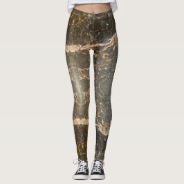 Elegantes Muster aus schwarzem und goldfarbenem Ma Leggings