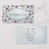 Elegantes Muster-Blumenrosa/-BLAU Visitenkarte (Vorne/Hinten)