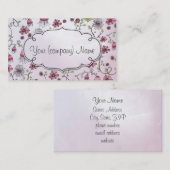 Elegantes Muster-Blumenrosa/Rosa Visitenkarte (Vorne/Hinten)