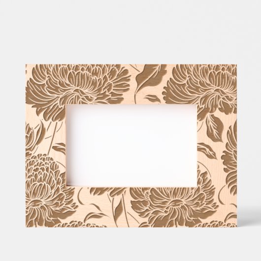 Elegantes Muster botanischer Blume Geätzte Rahmen (Vorderseite)