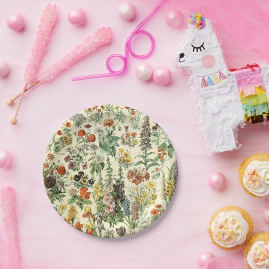 Elegantes Muster botanischer Blume Pappteller (Party)