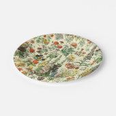 Elegantes Muster botanischer Blume Pappteller (Schrägansicht)