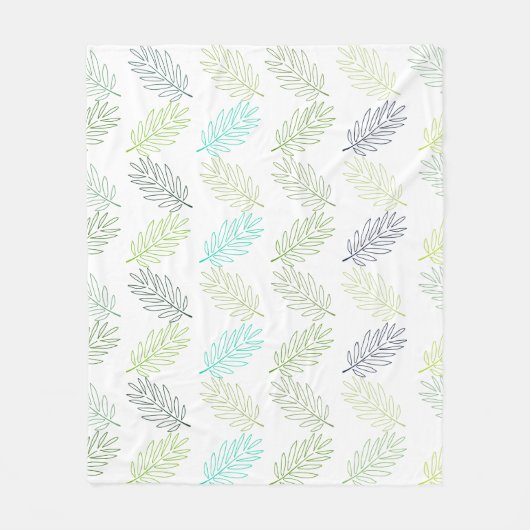 Elegantes Muster botanischer tropischer Blätter im Fleecedecke (Vorderseite)