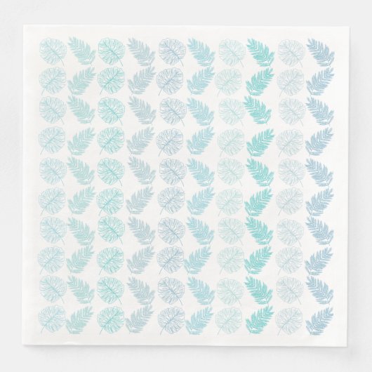 Elegantes Muster botanischer tropischer Blätter im Serviette (Vorderseite)