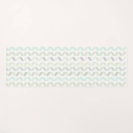 Elegantes Muster botanischer tropischer Blätter im Yogamatte (Vorderseite (Horizontal))