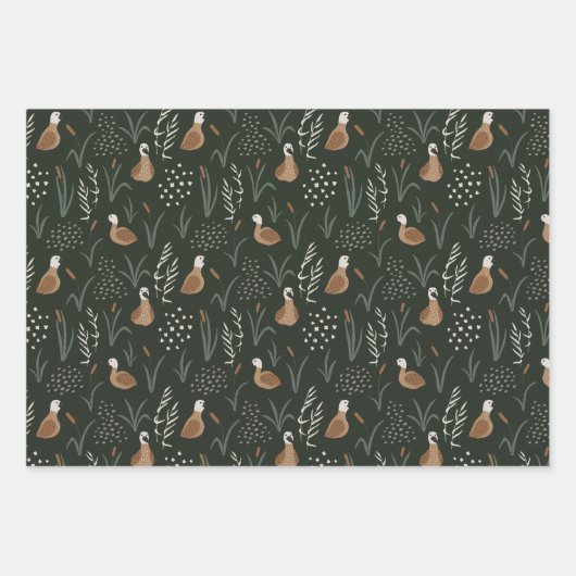 Elegantes Muster Chic Dunkel Geschenkpapier Set (Vorderseite 2)