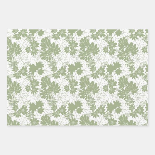 Elegantes Muster Chic Sage Green Geschenkpapier Set (Vorderseite 3)