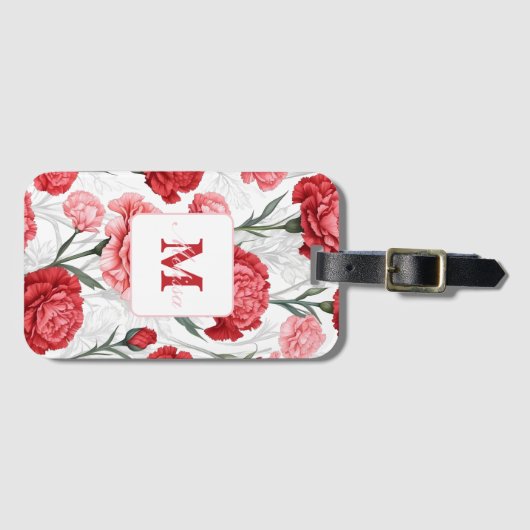 Elegantes Muster der Carnation-Blume Gepäckanhänger (Vorderseite (Horizontal))