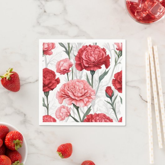 Elegantes Muster der Carnation-Blume Serviette (Beispiel)