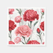 Elegantes Muster der Carnation-Blume Serviette (Vorderseite)