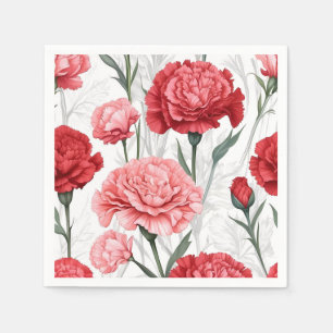 Elegantes Muster der Carnation-Blume Serviette