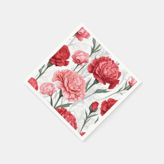 Elegantes Muster der Carnation-Blume Serviette (Ecke)