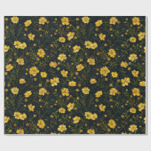 Elegantes Muster der Gelben Buttercup-Blume Geschenkpapier (Flach)