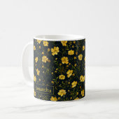 Elegantes Muster der Gelben Buttercup-Blume Kaffeetasse (Vorderseite Links)