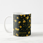 Elegantes Muster der Gelben Buttercup-Blume Kaffeetasse (Links)