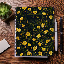 Elegantes Muster der Gelben Buttercup-Blume Notizblock