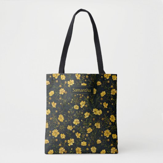 Elegantes Muster der Gelben Buttercup-Blume Tasche (Vorderseite)