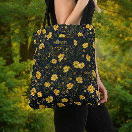 Elegantes Muster der Gelben Buttercup-Blume Tasche