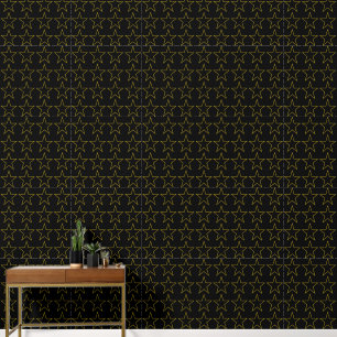 Elegantes Muster der goldenen Sterne auf schwarz Tapete