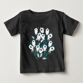 Elegantes Muster der Tulip Blume Botanisches Kunst Baby T-shirt