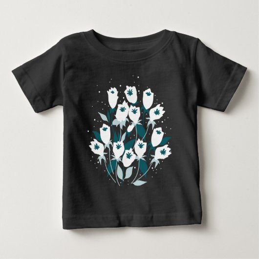 Elegantes Muster der Tulip Blume Botanisches Kunst Baby T-shirt (Vorderseite)