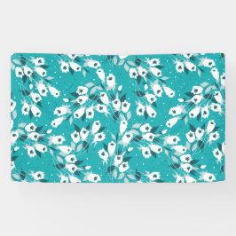 Elegantes Muster der Tulip Blume Botanisches Kunst Banner