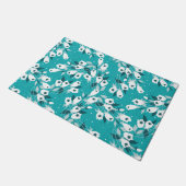 Elegantes Muster der Tulip Blume Botanisches Kunst Fußmatte (Schrägansicht)