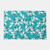 Elegantes Muster der Tulip Blume Botanisches Kunst Fußmatte (Vorderseite)