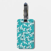 Elegantes Muster der Tulip Blume Botanisches Kunst Gepäckanhänger (Rückseite vertikal)