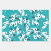 Elegantes Muster der Tulip Blume Botanisches Kunst Geschenkpapier Set (Vorderseite 3)