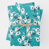 Elegantes Muster der Tulip Blume Botanisches Kunst Geschenkpapier Set (Beispiel)