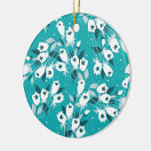 Elegantes Muster der Tulip Blume Botanisches Kunst Keramik Ornament (Links)