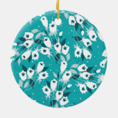 Elegantes Muster der Tulip Blume Botanisches Kunst Keramik Ornament (Hinten)