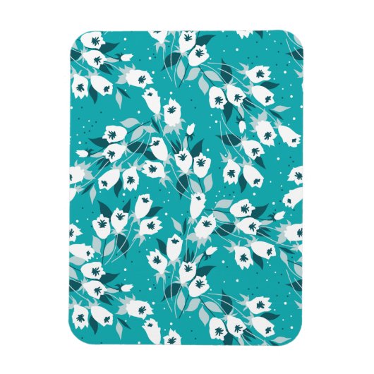 Elegantes Muster der Tulip Blume Botanisches Kunst Magnet (Vertikal)