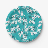 Elegantes Muster der Tulip Blume Botanisches Kunst Pappteller (Vorderseite)