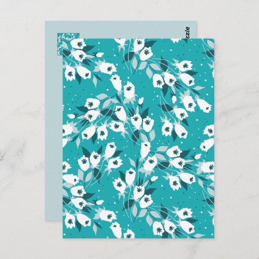 Elegantes Muster der Tulip Blume Botanisches Kunst Postkarte (Vorne/Hinten)