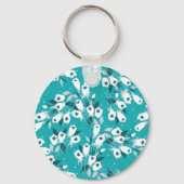 Elegantes Muster der Tulip Blume Botanisches Kunst Schlüsselanhänger (Vorderseite)