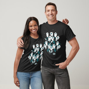 Elegantes Muster der Tulip Blume Botanisches Kunst T-Shirt