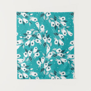 Elegantes Muster der Tulip Blume Botanisches Kunst Wandteppich