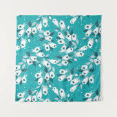 Elegantes Muster der Tulip Blume Botanisches Kunst Wandteppich (Vorderseite (Horizontal))