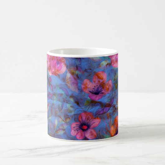 Elegantes Muster der Violett-Rose Kaffeetasse (Mittel)