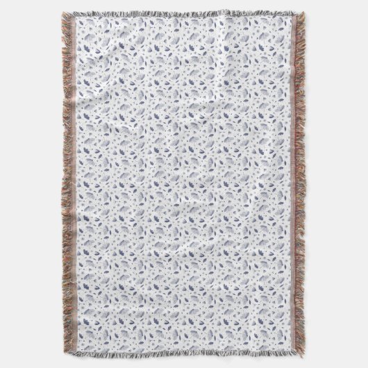 Elegantes Muster dunkelblau und weiß Decke (Vorderseite Vertikal)