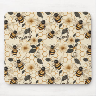 Elegantes Muster für Bienen und Honeycomb Mousepad